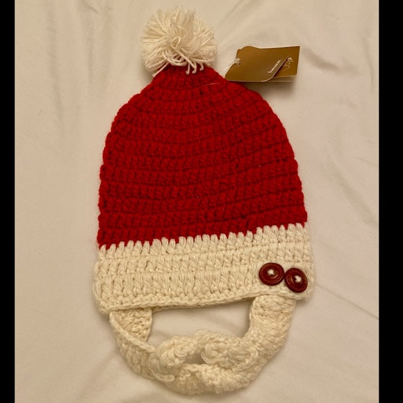 NWT Francesca’s Baby Toddler Santa Crochet Hat with Beard - Picture 1 of 6